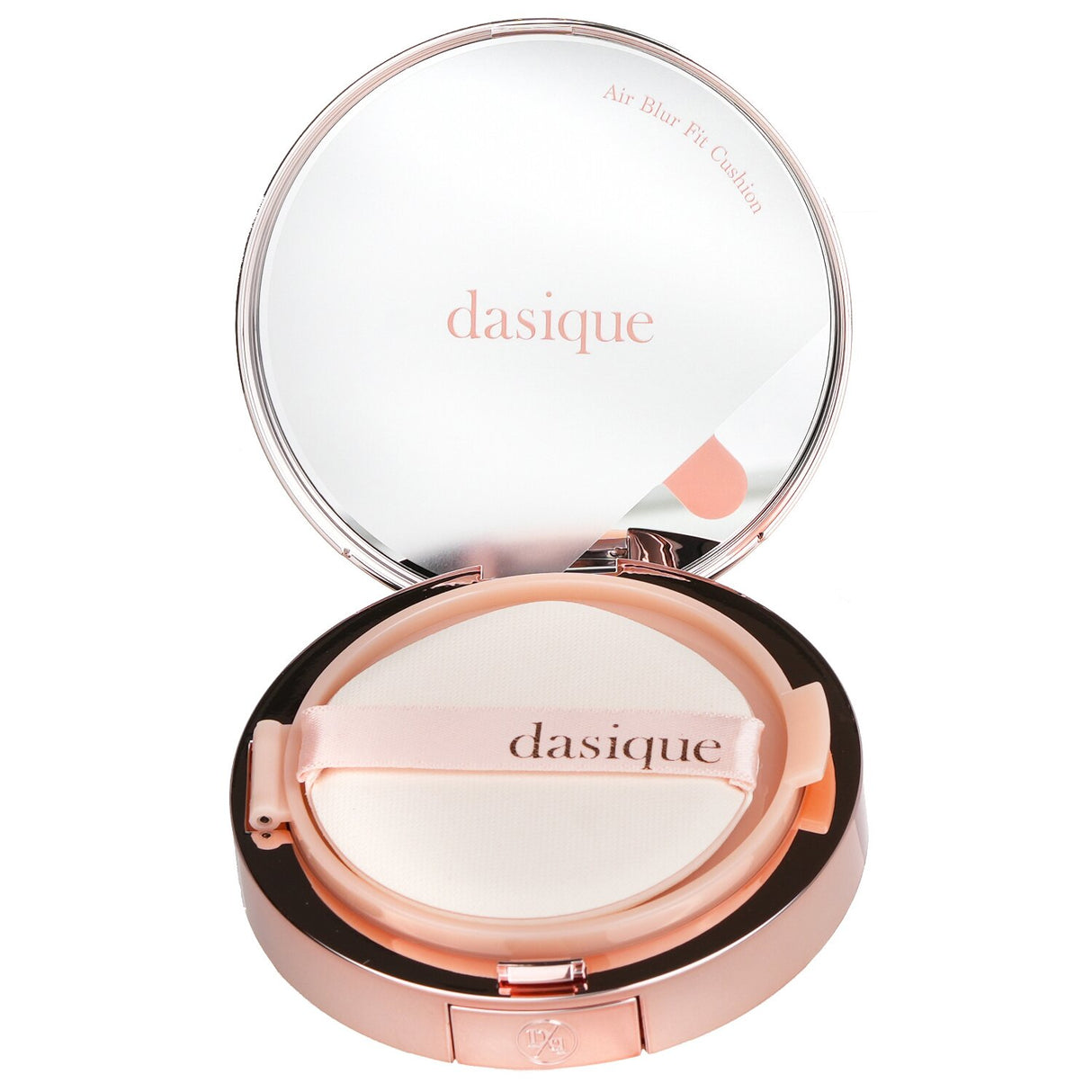 Airy Dasique Air Blur Fit Cushion SPF 50 in #21C Pure Rosy, offering lightweight coverage, hydration, and UV protection.