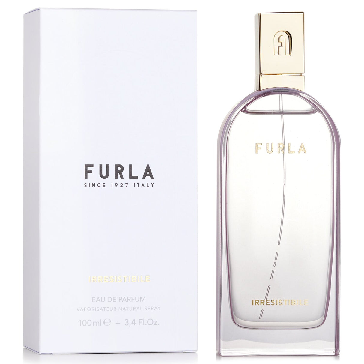 Furla Irresistible Eau De Parfum 100ml, a floral green fragrance with orange blossom and tuberose, perfect for modern sophistication.