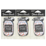 Set of 3 John's Blend Air Fresheners in Apple Pear scent, perfect for freshening any space with a fruity aroma.
