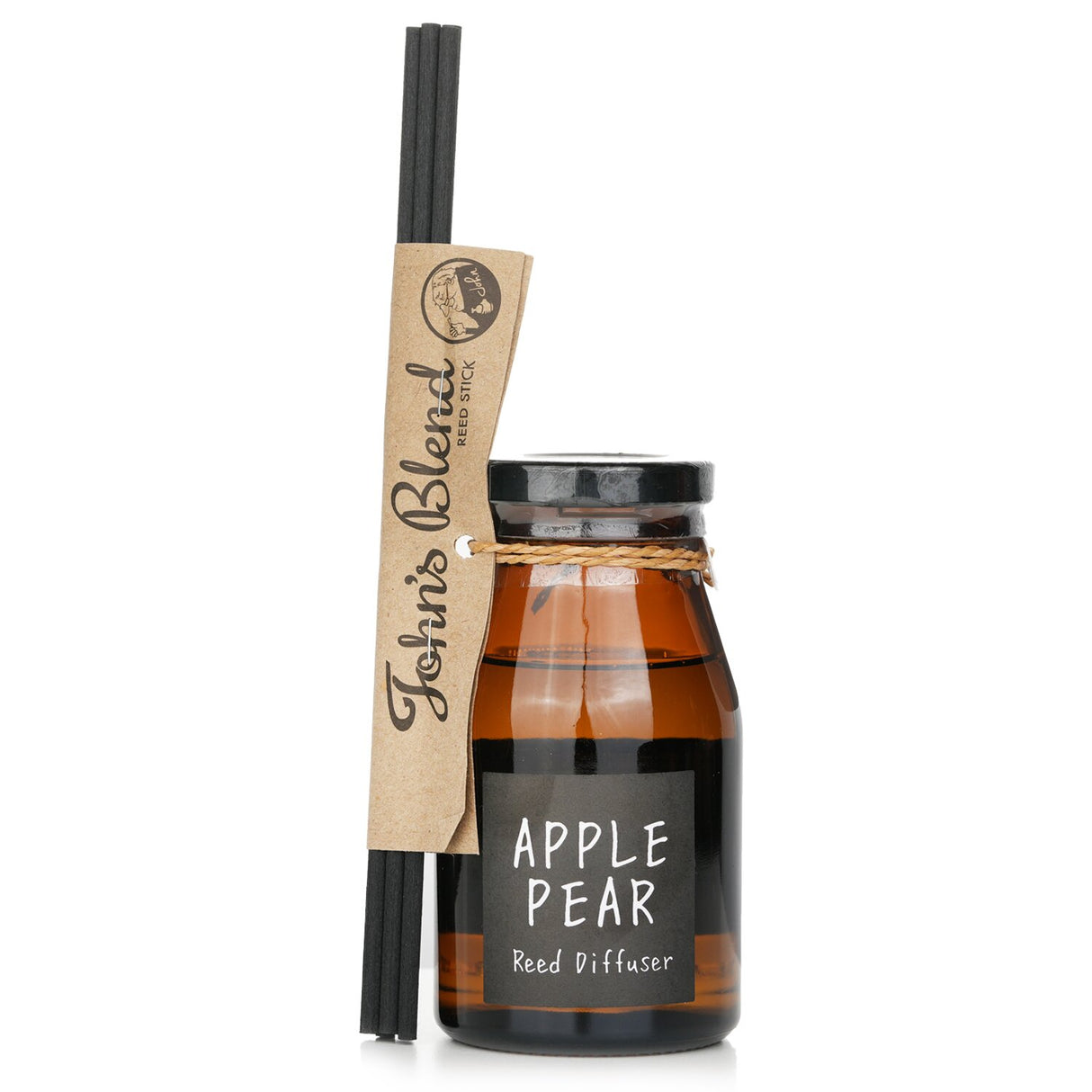 Reed diffuser featuring a refreshing blend of crisp apple and sweet pear in elegant 140ml packaging, perfect for home decor.