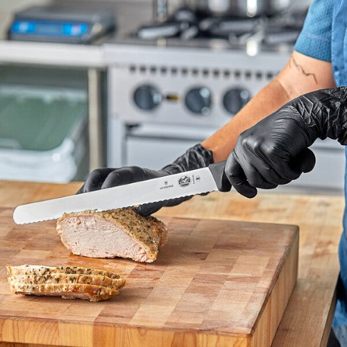 Victorinox Fibrox Wavy Edge Slicing Knife 30cm Black