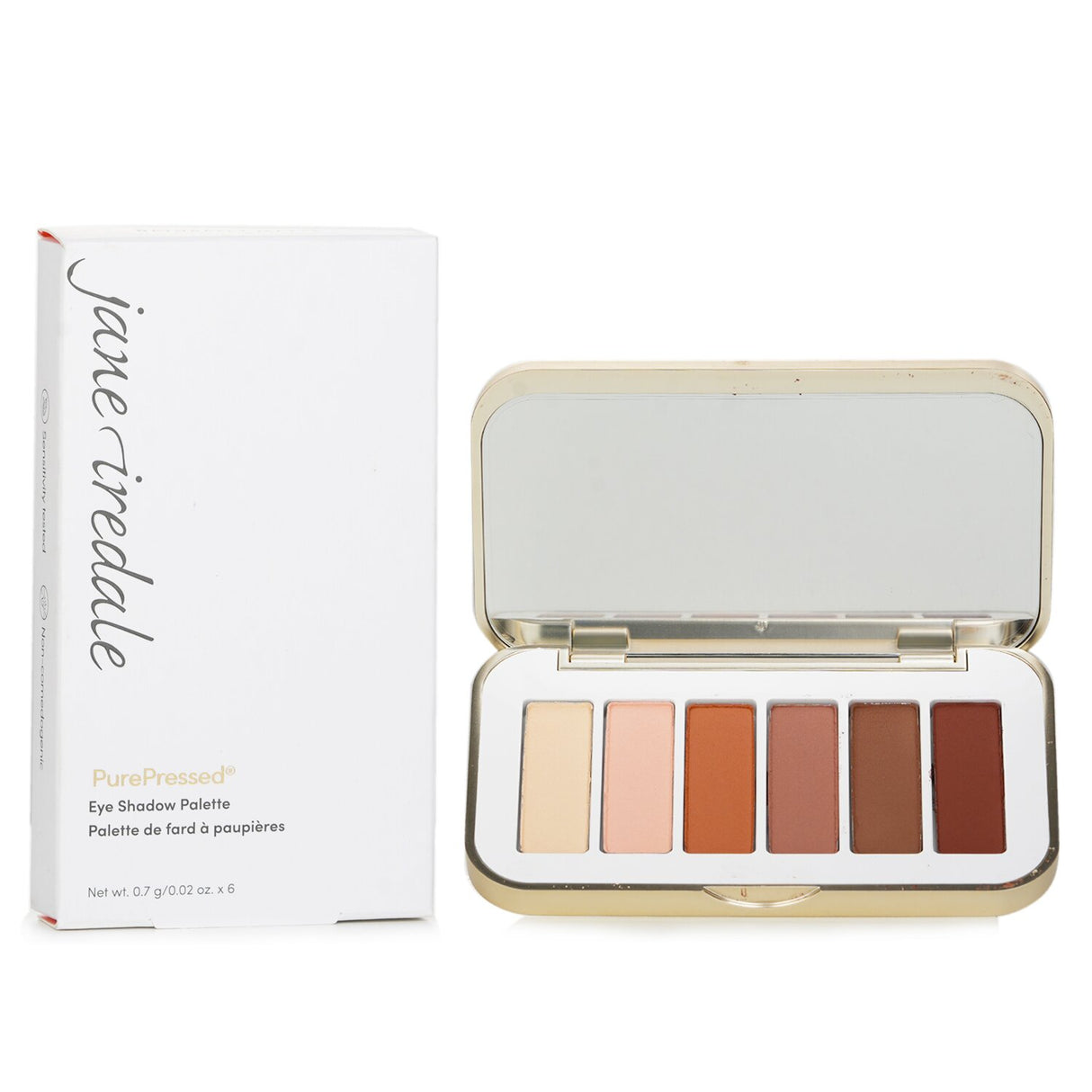 Jane Iredale PurePressed Eye Shadow Palette in Naturally Matte with 6 versatile, blendable mineral shades for stunning eye looks.