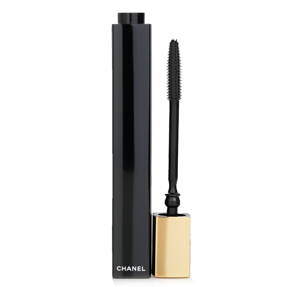 Chanel Noir Allure Perfect Volume Mascara #10 Noir enhances lashes with volume, length, curl, and definition in elegant packaging.