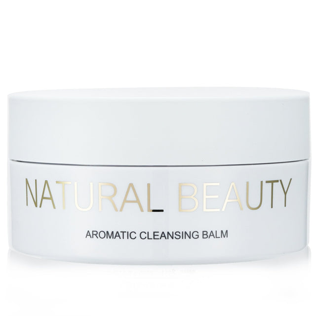 Natural Beauty Aromatic Cleansing Balm in a 115g container, designed for gentle makeup removal and hydrating skin care.