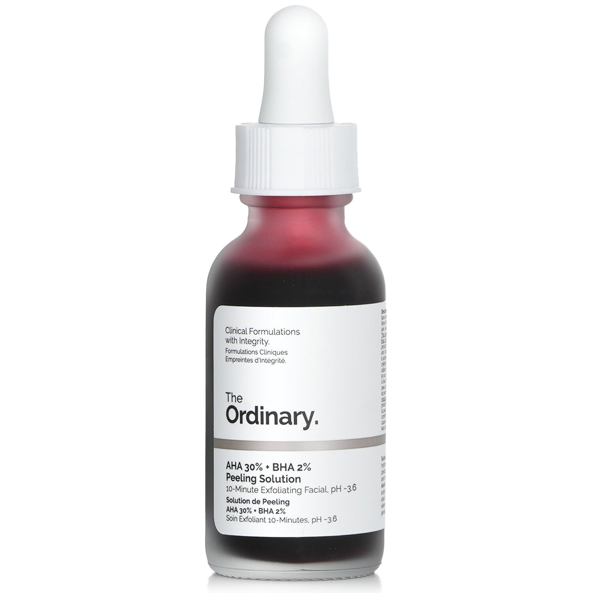 AHA 30% + BHA 2% peeling solution for deep skin exfoliation, reducing fine lines and improving skin texture, 30ml.