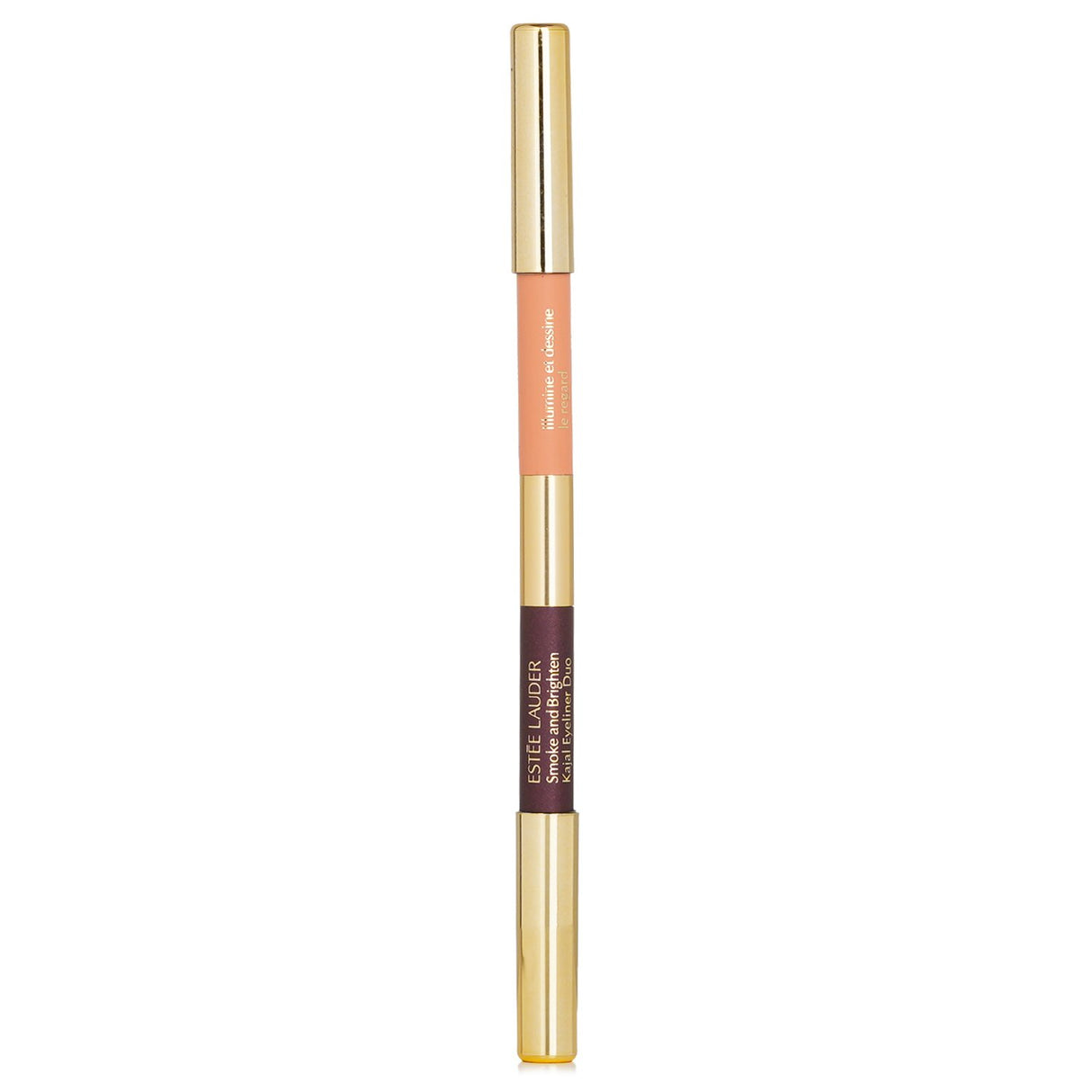 Creamy 2-in-1 Kajal eyeliner duo featuring shades #02 Bordeaux and #02 Ivory for effortless smoky definition and brightening.