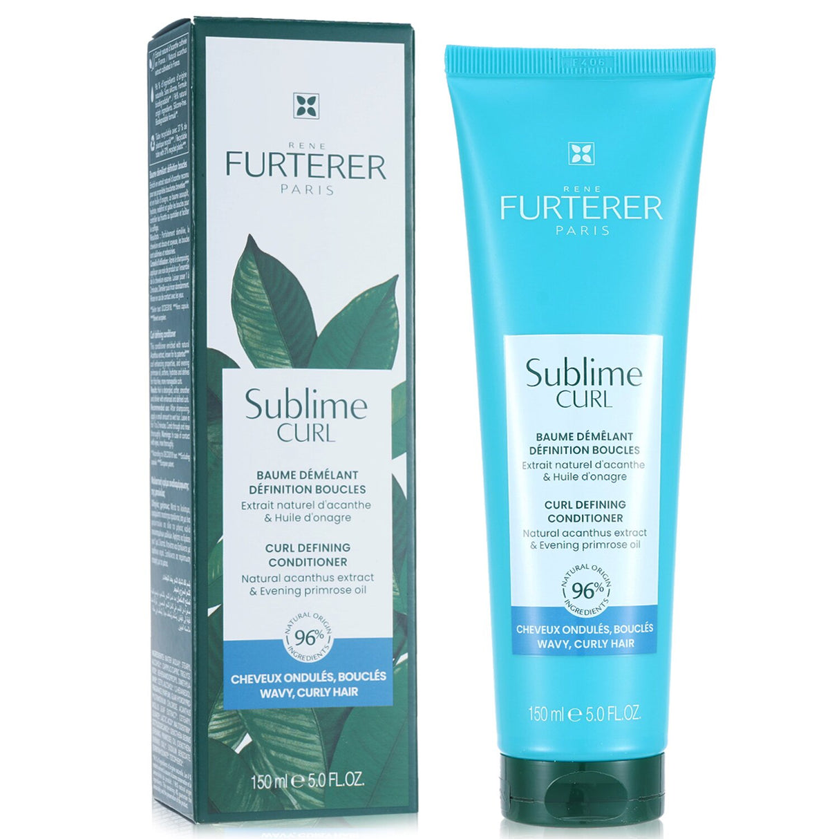 Rene Furterer Sublime Curl Defining Conditioner, 150ml, enhances and defines curls while minimizing frizz for smooth, shiny hair.