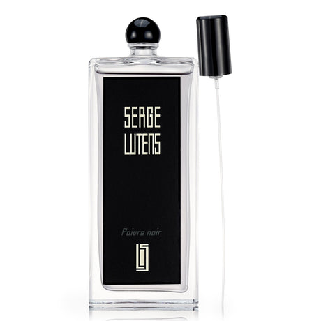 Elegant 100ml bottle of Serge Lutens Poivre Noir Eau De Parfum, featuring a spicy aroma of black pepper, cedar, and nutmeg.