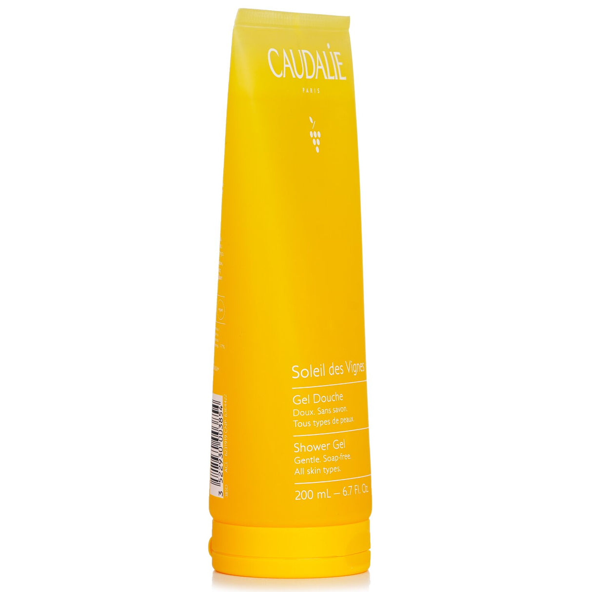 Caudalie Soleil Des Vignes Shower Gel in a 200ml bottle, featuring a plant-based formula and a summery fragrance for soft skin.