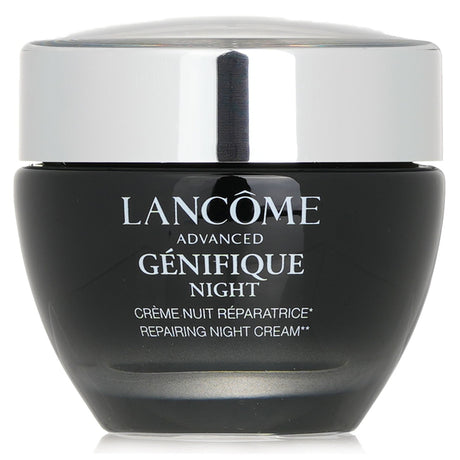 Luxurious Lancome Advanced Genifique Night Cream in a 50ml jar, designed for nourishing, hydrating, and anti-aging effects.