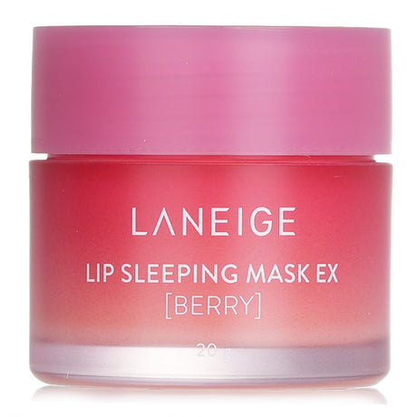 Laneige Lip Sleeping Mask EX in Berry, a 20g pot for intensive overnight lip hydration and smoothing, enriched with berry antioxidants.