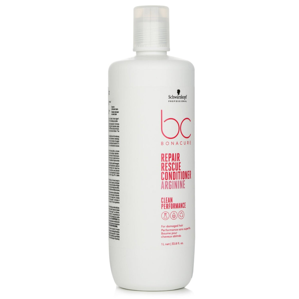 Creamy vegan conditioner for damaged hair, revitalizing with arginine and keratin, improves breakage, and enhances shine.