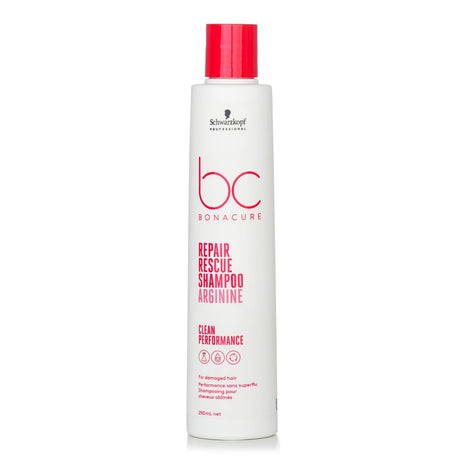 Luxurious 250ml shampoo for damaged hair, enriched with vegan keratin and arginine for deep nourishment and shine.