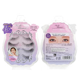 Four pairs of lightweight 3D false eyelashes enhancing natural lash length and volume for a subtle, glamorous look.