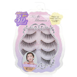 Miche Bloomin' 3D Eyelashes #12 Sweet Brown, 4 pairs, featuring lightweight design for natural-looking volume and curl.