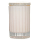 Ecoya Mini Celebration Candle in a cut glass vessel, featuring warm vanilla and white musk, burns for up to 25 hours.