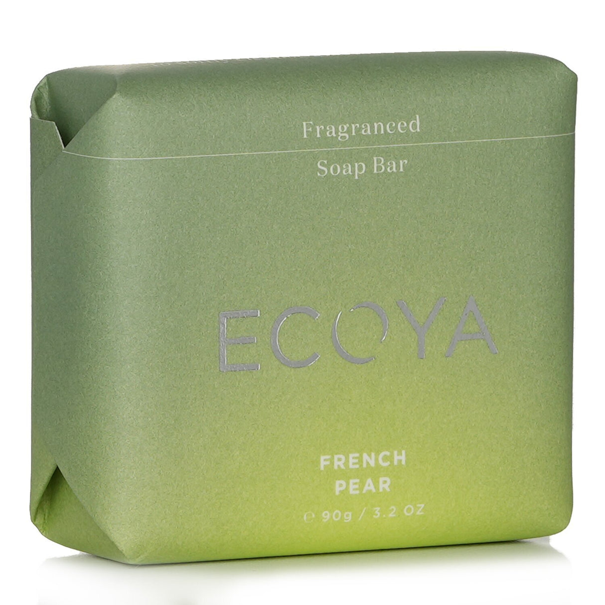 Ecoya French Pear Soap: Vegan-friendly 90g bar with nourishing shea butter, almond oil, and a crisp pear-vanilla scent.