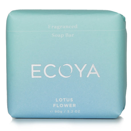 Luxurious Ecoya Lotus Flower Soap bar, enriched with shea butter and almond oil, offering a fragrant and nourishing cleanse.