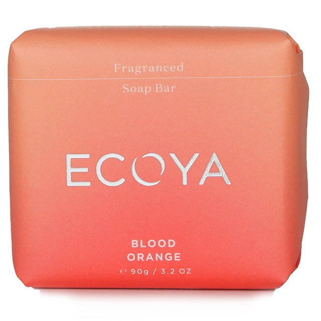 Luxurious Ecoya Blood Orange Soap bar, enriched with shea butter and almond oil, offering invigorating scent and nourishing cleanse.