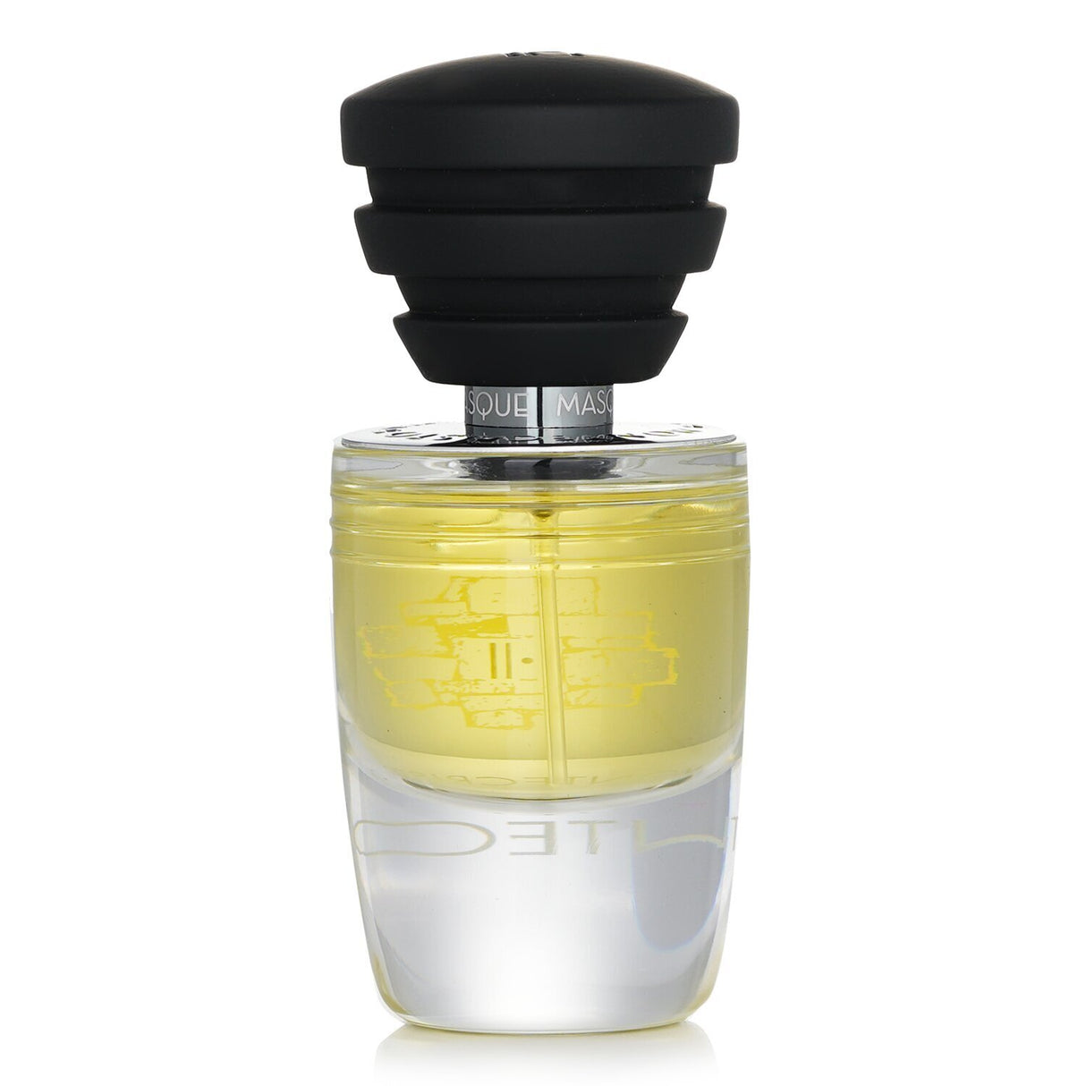 Sleek 35ml bottle of Masque Milano's Luci Ed Ombre, a woody chypre fragrance for all, blending incense, tuberose, and patchouli.