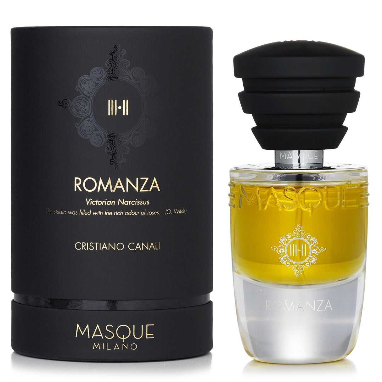 Masque Milano Romanza Eau De Parfum Spray, 35ml, features a floral-green scent with narcissus, perfect for any occasion.