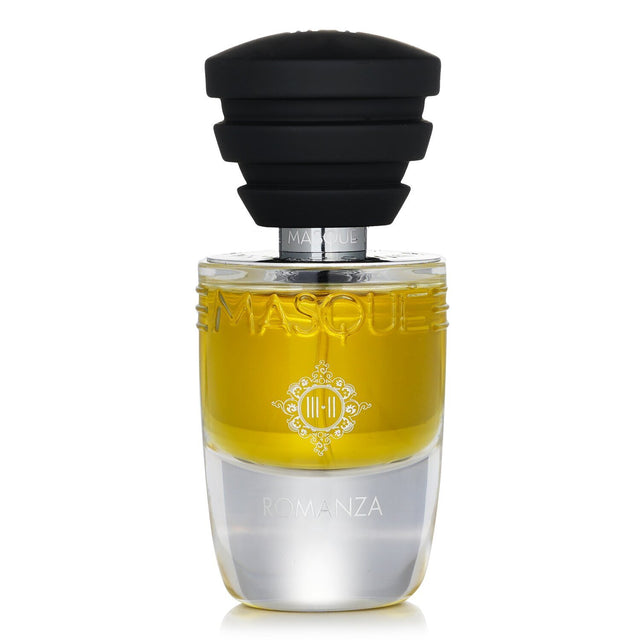 Masque Milano Romanza Eau De Parfum Spray 35ml, a unisex floral green fragrance, featuring notes of narcissus, woods, and spices.