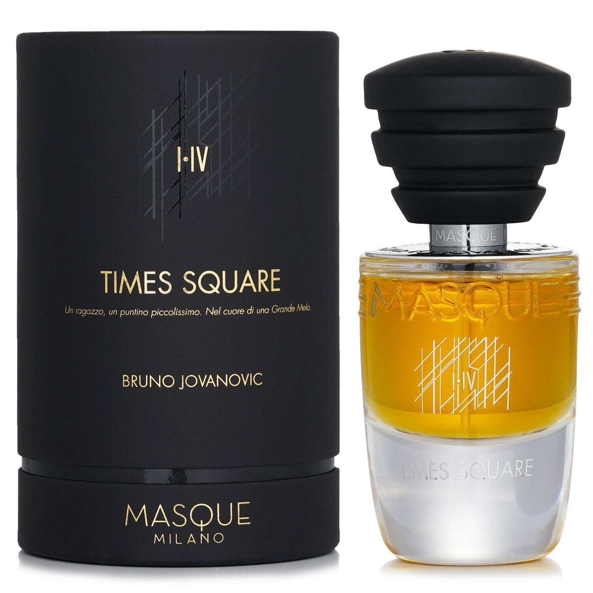 Masque Milano - Times Square Eau De Parfum, 35ml, floral and gourmand fragrance evoking 1980s vibrant street scenes.