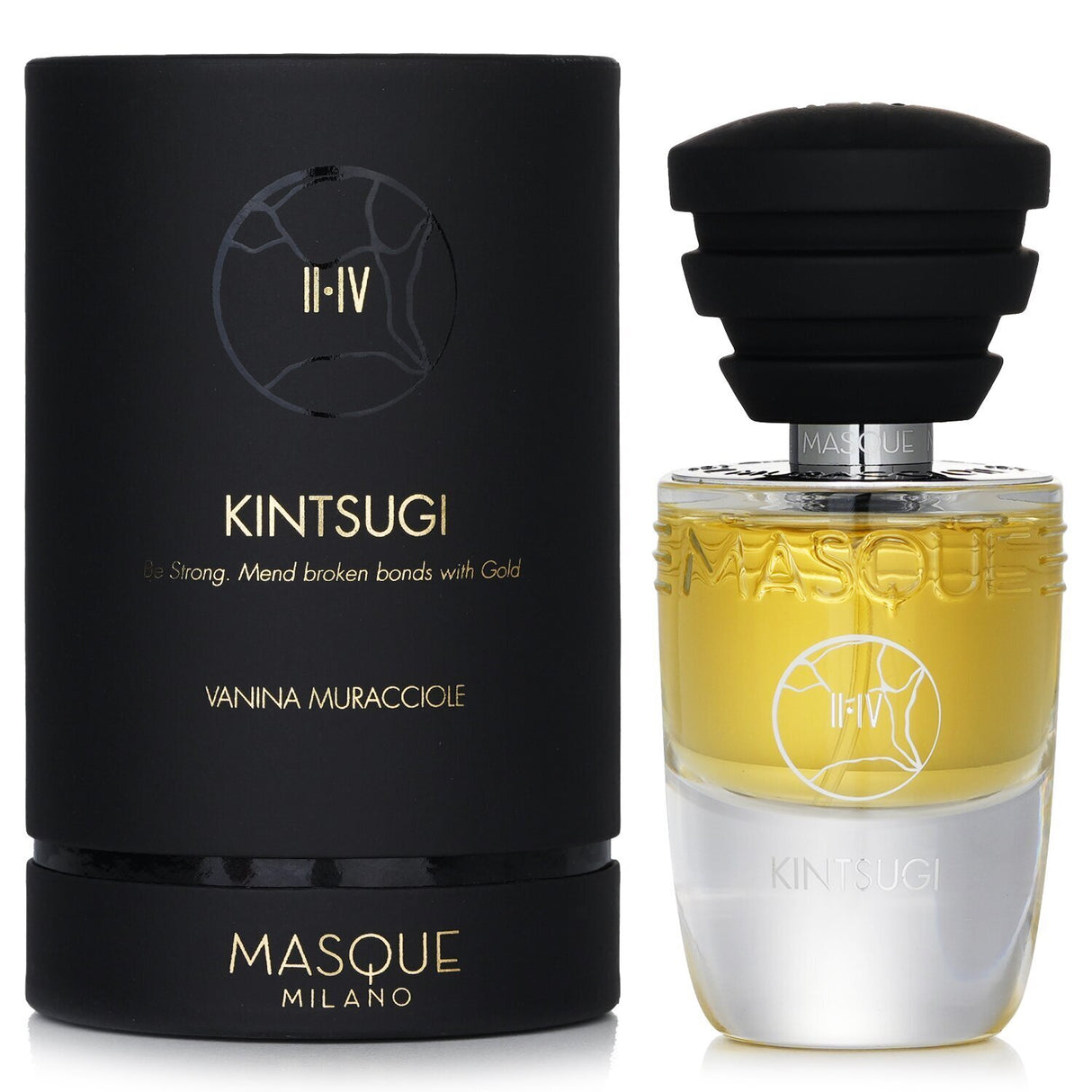 Elegant Masque Milano Kintsugi Eau De Parfum in a 35ml spray, featuring a sophisticated chypre scent for all occasions.