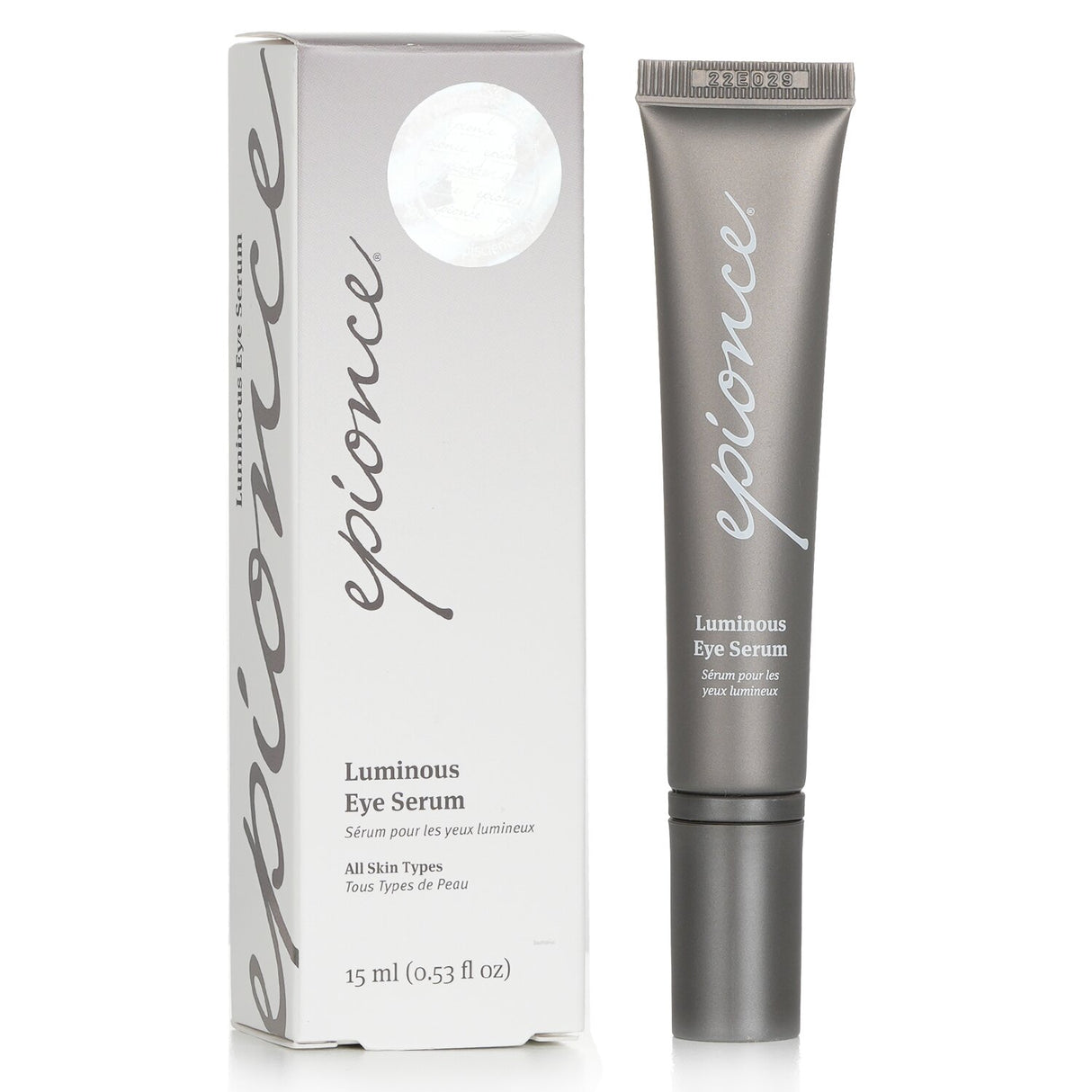 Epionce Luminous Eye Serum (15ml) brightens, hydrates, and rejuvenates the eye area, reducing puffiness and fine lines.