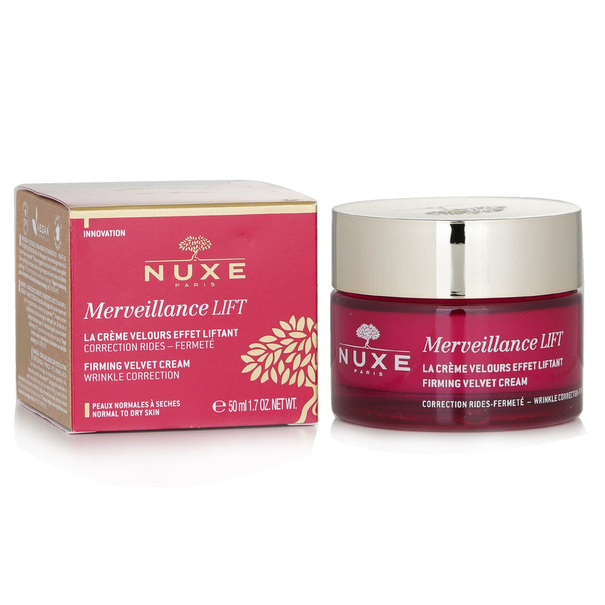 Nuxe Merveillance Lift Firming Velvet Cream, anti-wrinkle and smoothing cream with natural ingredients for youthful skin.