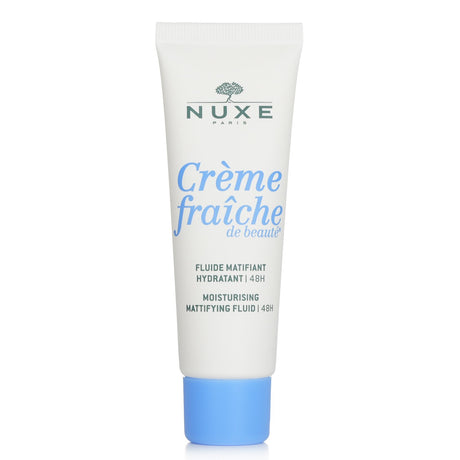 Nuxe 48H Moisturising Mattifying Fluid, a vegan face cream for combination skin, hydrates while providing a matte finish.
