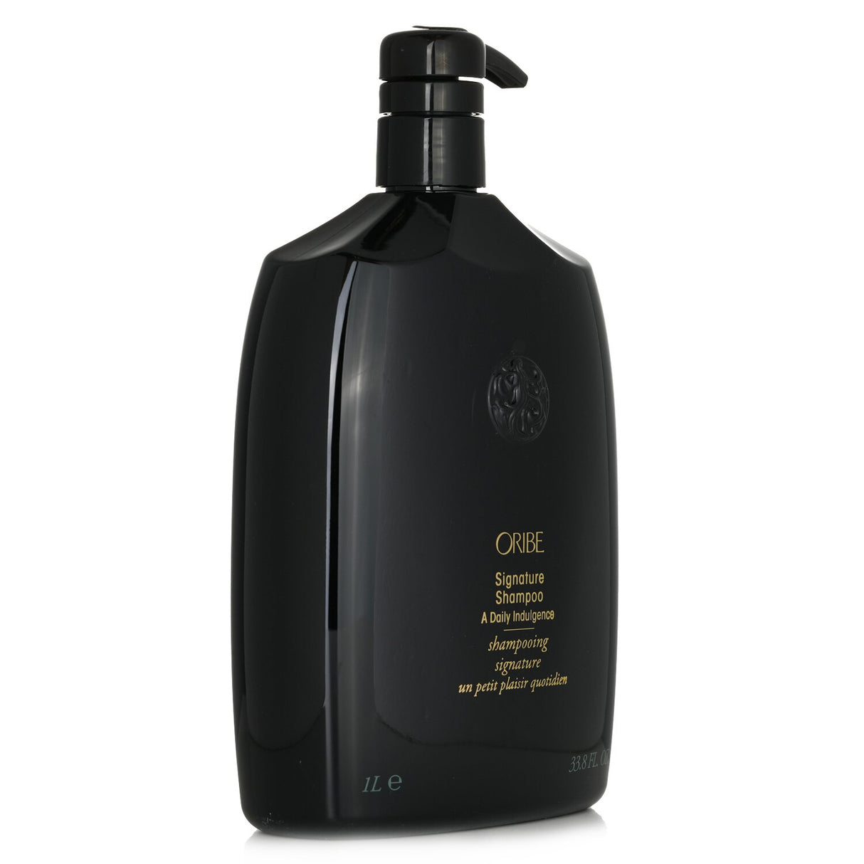 Luxurious 1000ml Oribe Signature Shampoo, enriched with Ginger Extract for clean, smooth, and shiny hair without weighing it down.