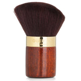 Guerlain Terracotta Powder Brush with soft bristles, beveled shape, and eco-friendly design in a travel pouch.