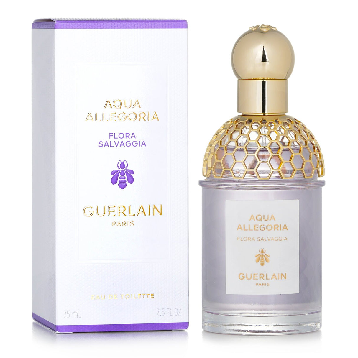 Guerlain Aqua Allegoria Flora Salvaggia 75ml: floral-aquatic fragrance with violet, jasmine, and white musk for modern elegance.