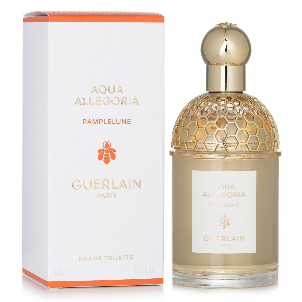 Guerlain Aqua Allegoria Pamplelune perfume in a 125ml bottle, featuring zesty citrus notes and a warm vanilla finish.