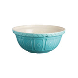 Turquoise Mason Cash 24cm mixing bowl with chip-resistant glaze, perfect for baking cookies and engaging children.