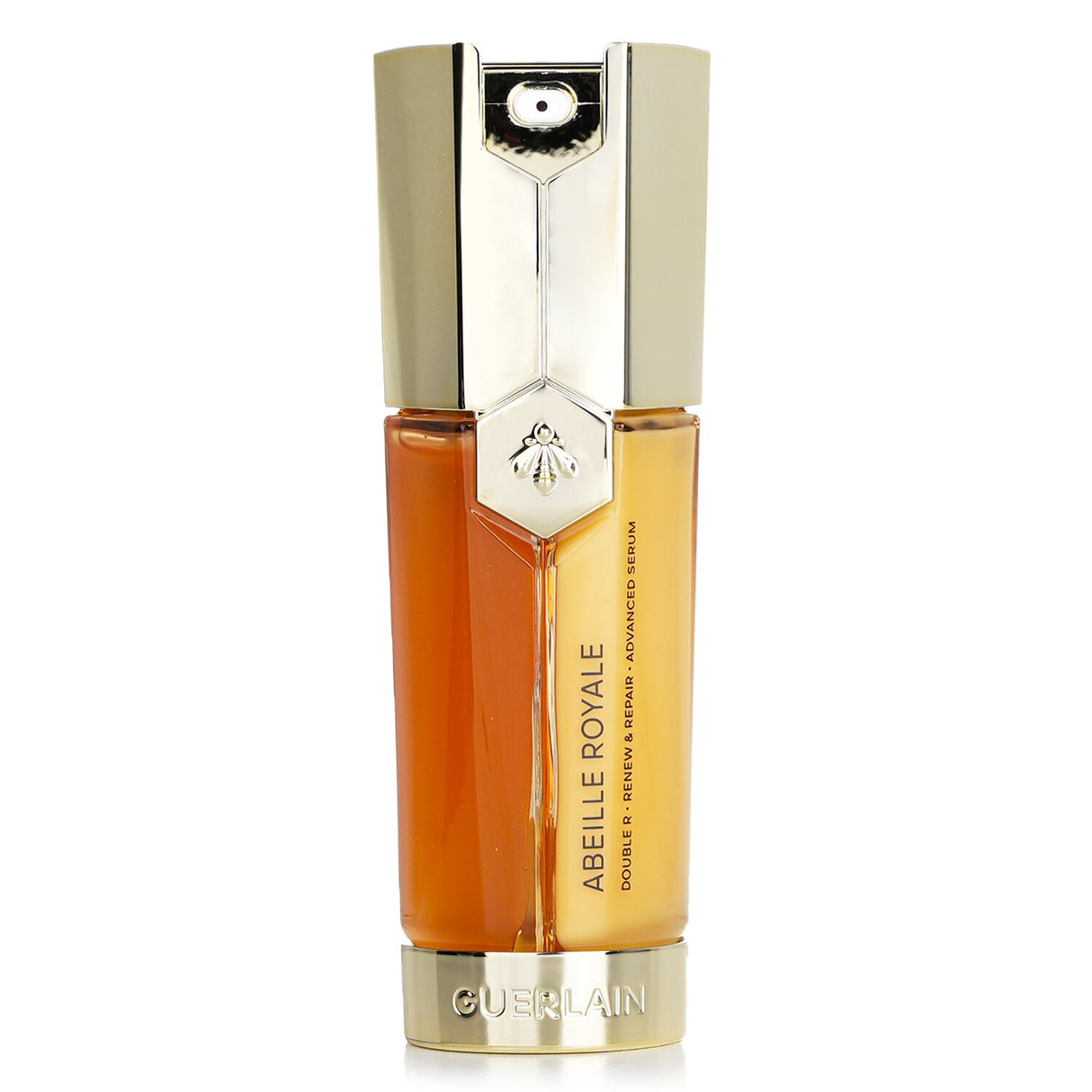 Guerlain Abeille Royale Double R Serum in a 30ml bottle, anti-aging, soft-peel formula with honey and royal jelly for youthful skin.