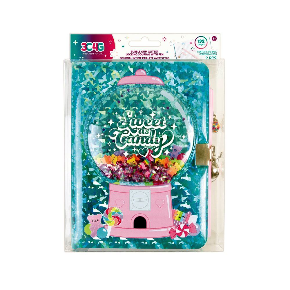 3C4G Bubble Gum Glitter Locking Journal