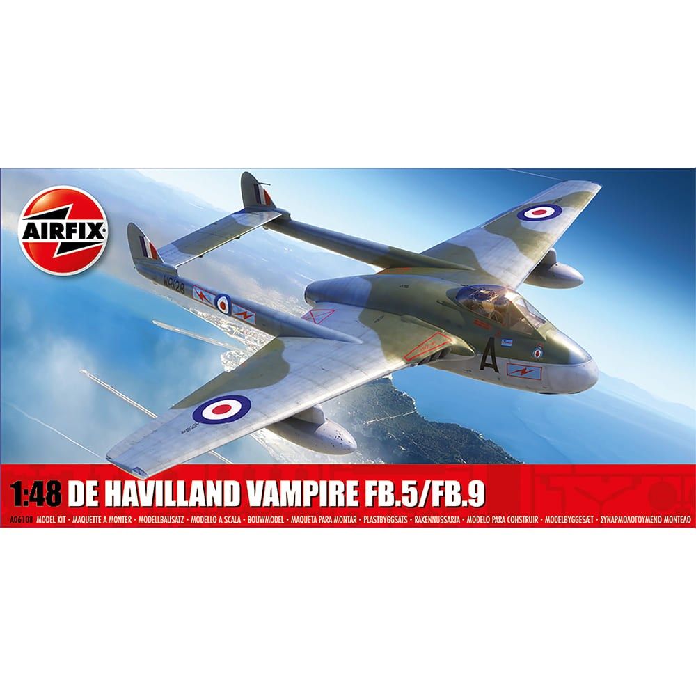 De Havilland Vampire FB5 FB9 Airfix 1:48 Scale Model Kit