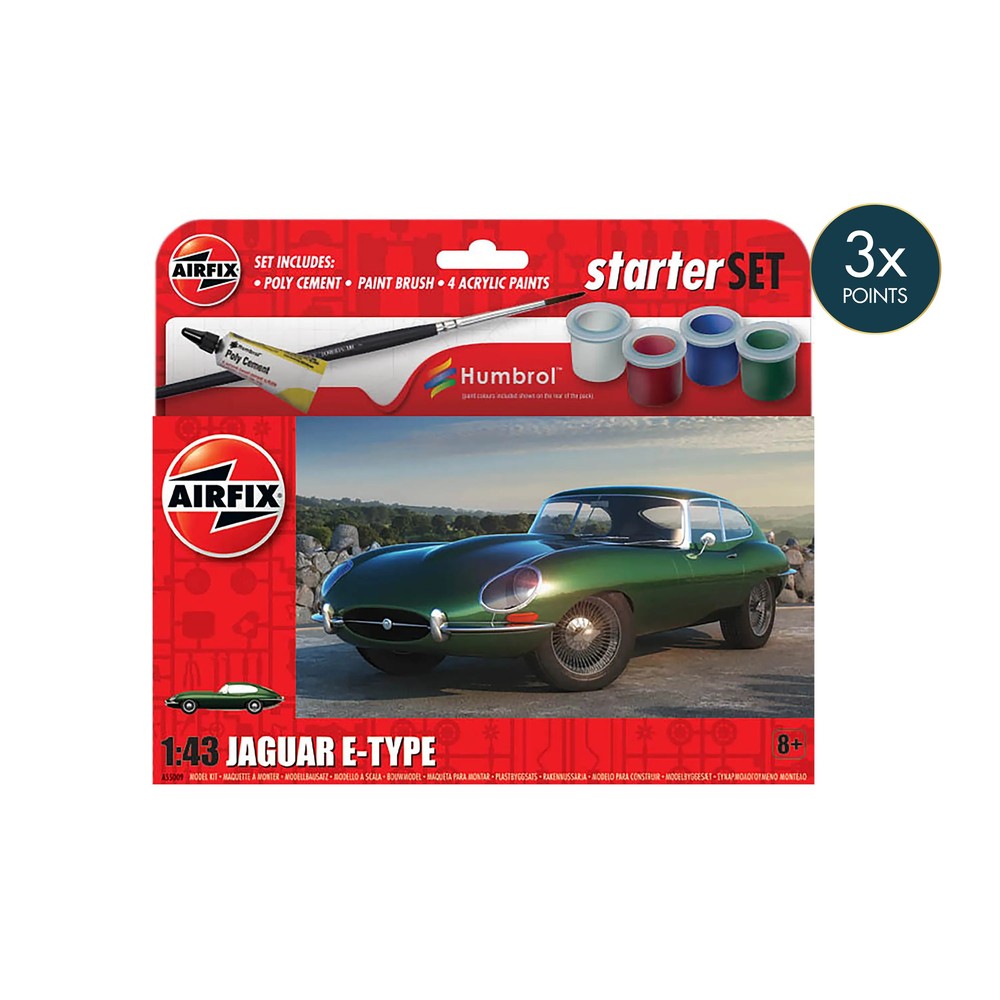 Small Starter Set Jag E Type Airfix 1:43 Scale Model Kit