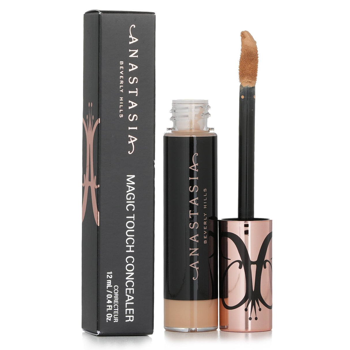 Creamy and lightweight Anastasia Beverly Hills Magic Touch Concealer in Shade 8, perfect for brightening and blurring imperfections.