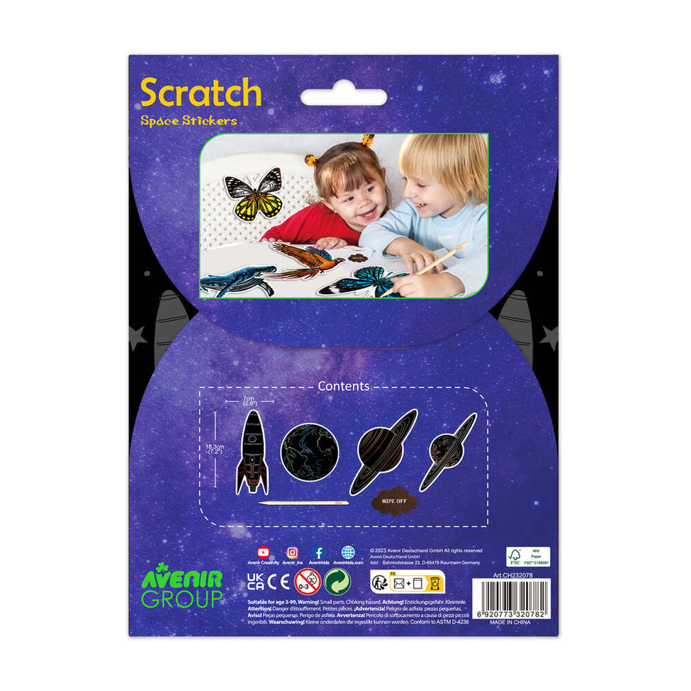 Scratch Space Stickers Avenir