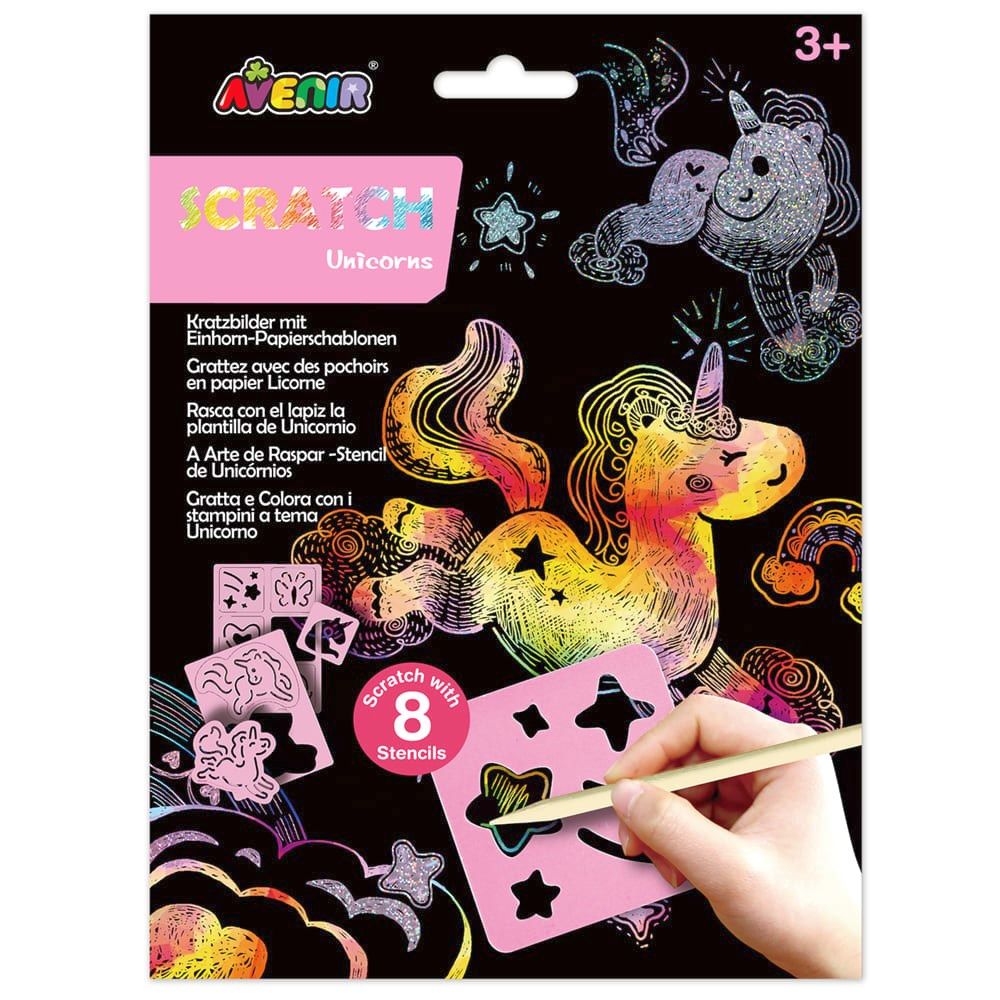 Scratch Unicorns W/ Stencil Avenir