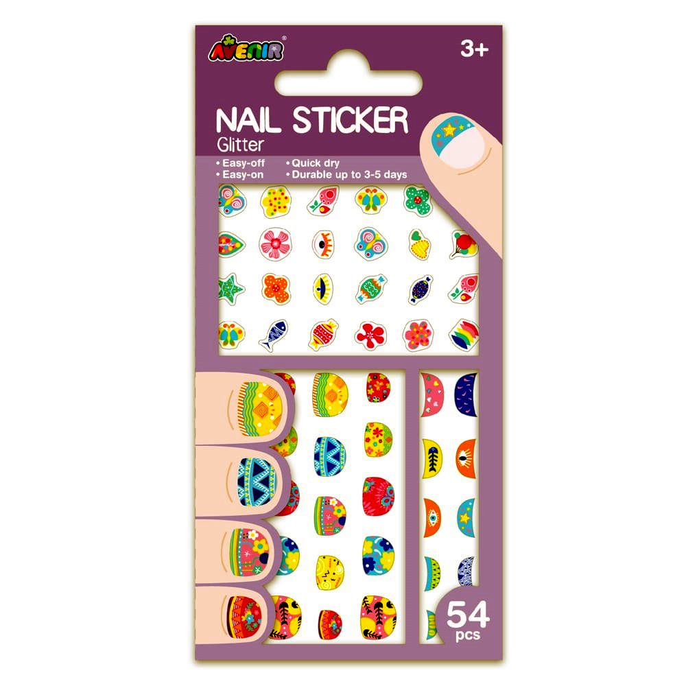 Nail Stickers Glitter Purple Avenir