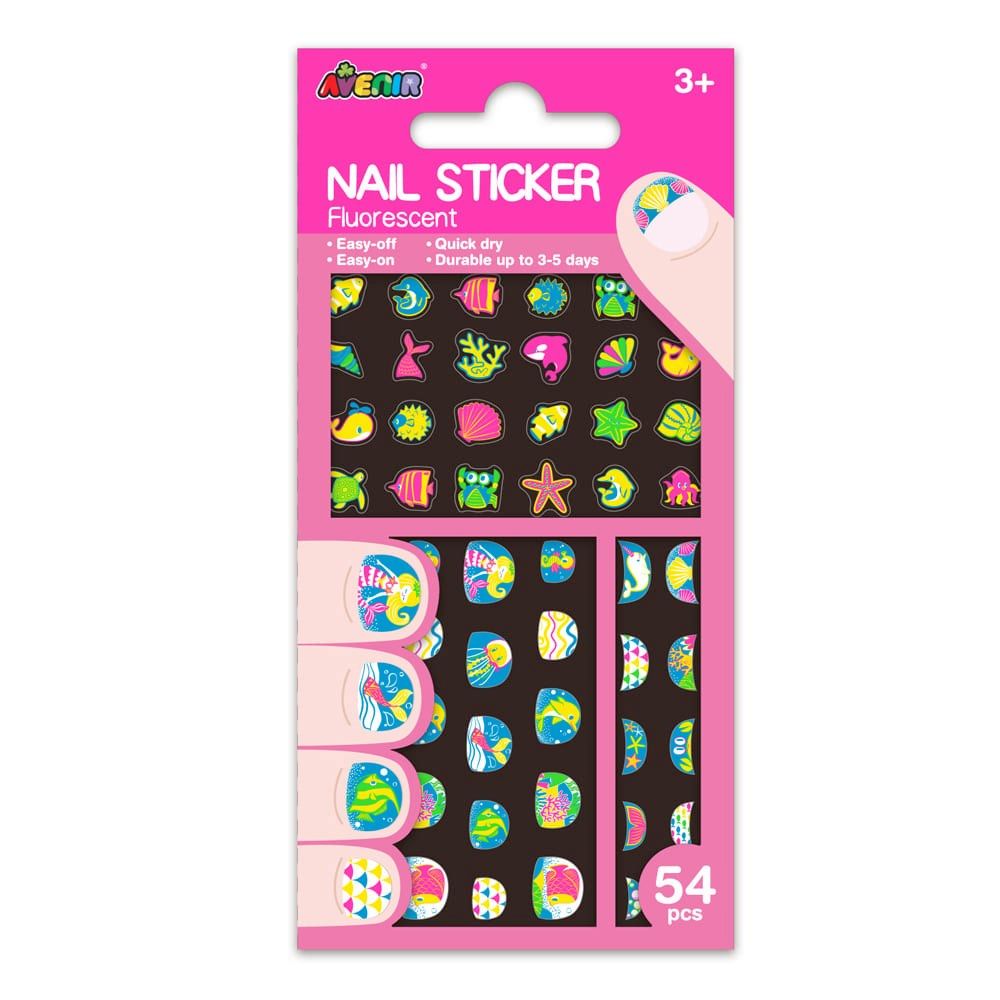 Nail Stickers Fluro Pink Avenir