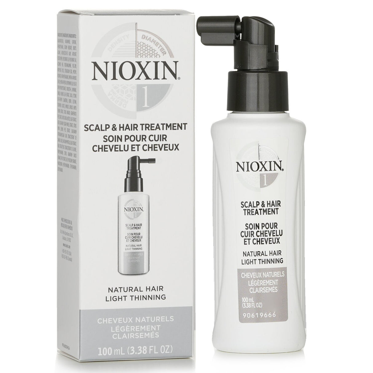 Nioxin Diameter System 1 treatment for natural hair, enhancing thickness and reducing breakage for a healthy shine.