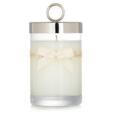 Rigaud Gardenia scented candle in a glass jar with bow, offering a floral aroma and 90 hours of burn time.