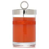 Luxury scented candle # Vesuve in a glass jar, infused with amber, incense, cedar, and vetiver, offering 90 hours of ambiance.