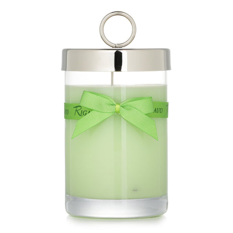 Luxury Rigaud Scented Candle in transparent glass, featuring spring-inspired Jasmin de Printemps fragrance with 90-hour burn time.