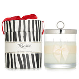 Luxurious Rigaud Gardenia Scented Candle in a glass holder; fresh floral aroma, elegant design, and 150 hours burn time.